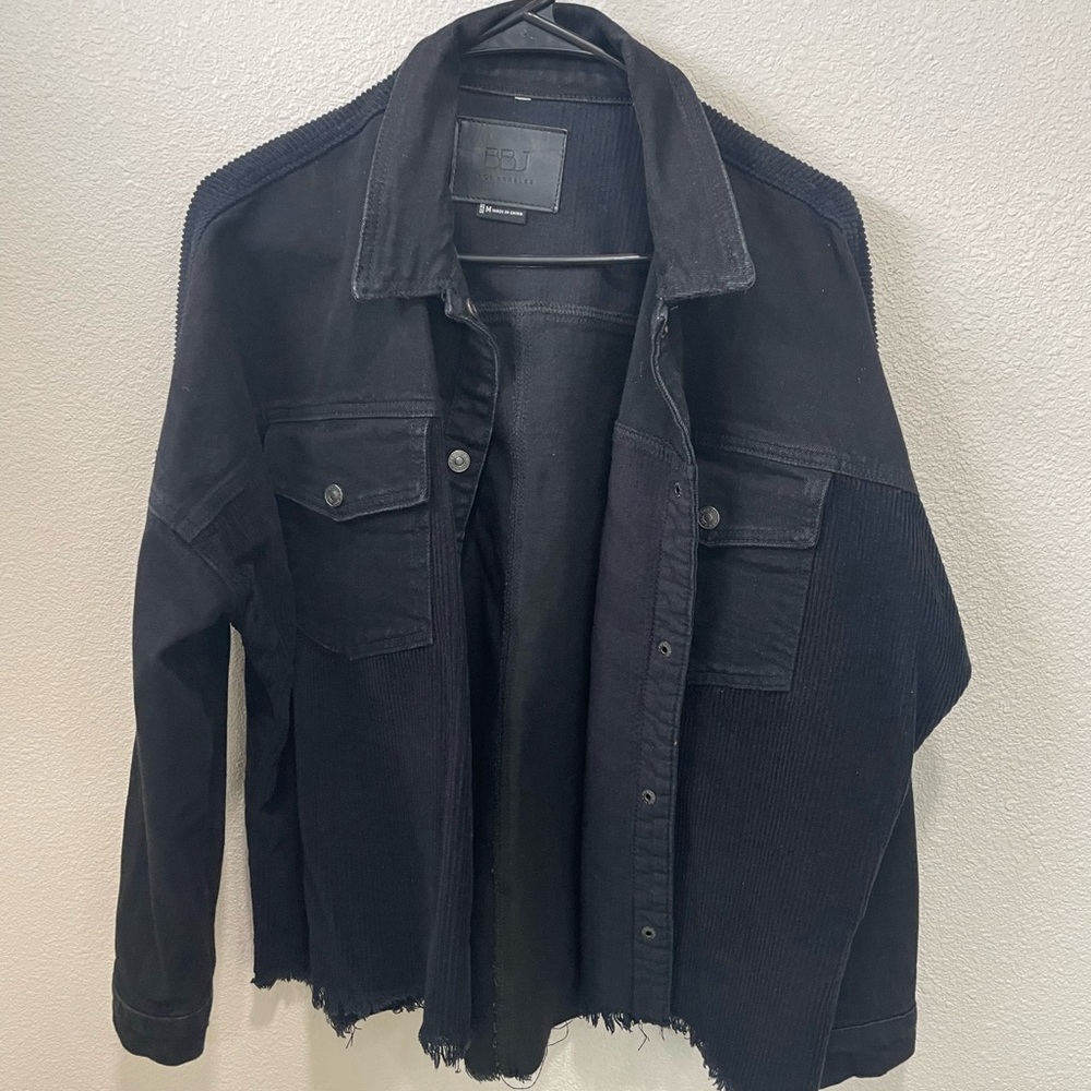 Black Denim & Velvet Jacket